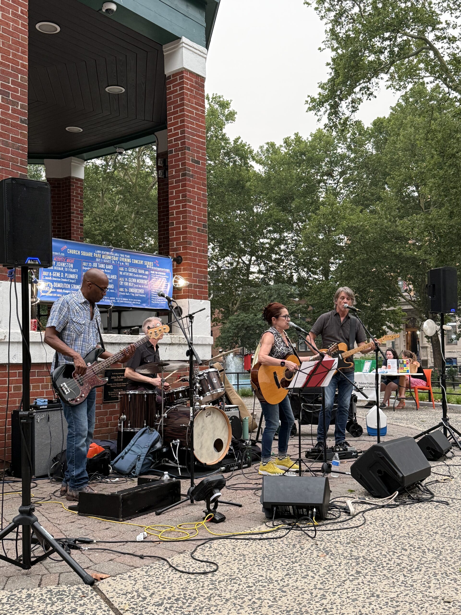 Demolition String Band performing at the Church Square Park Wednesday Evening Concert Series on July 15, 2026.